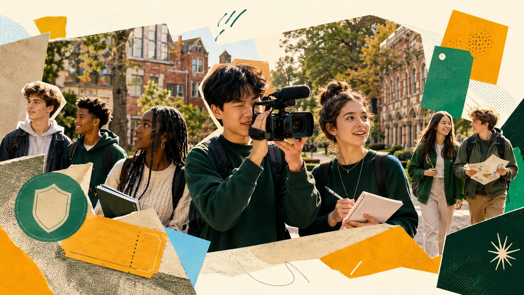 Students filming a Campus Quest episode